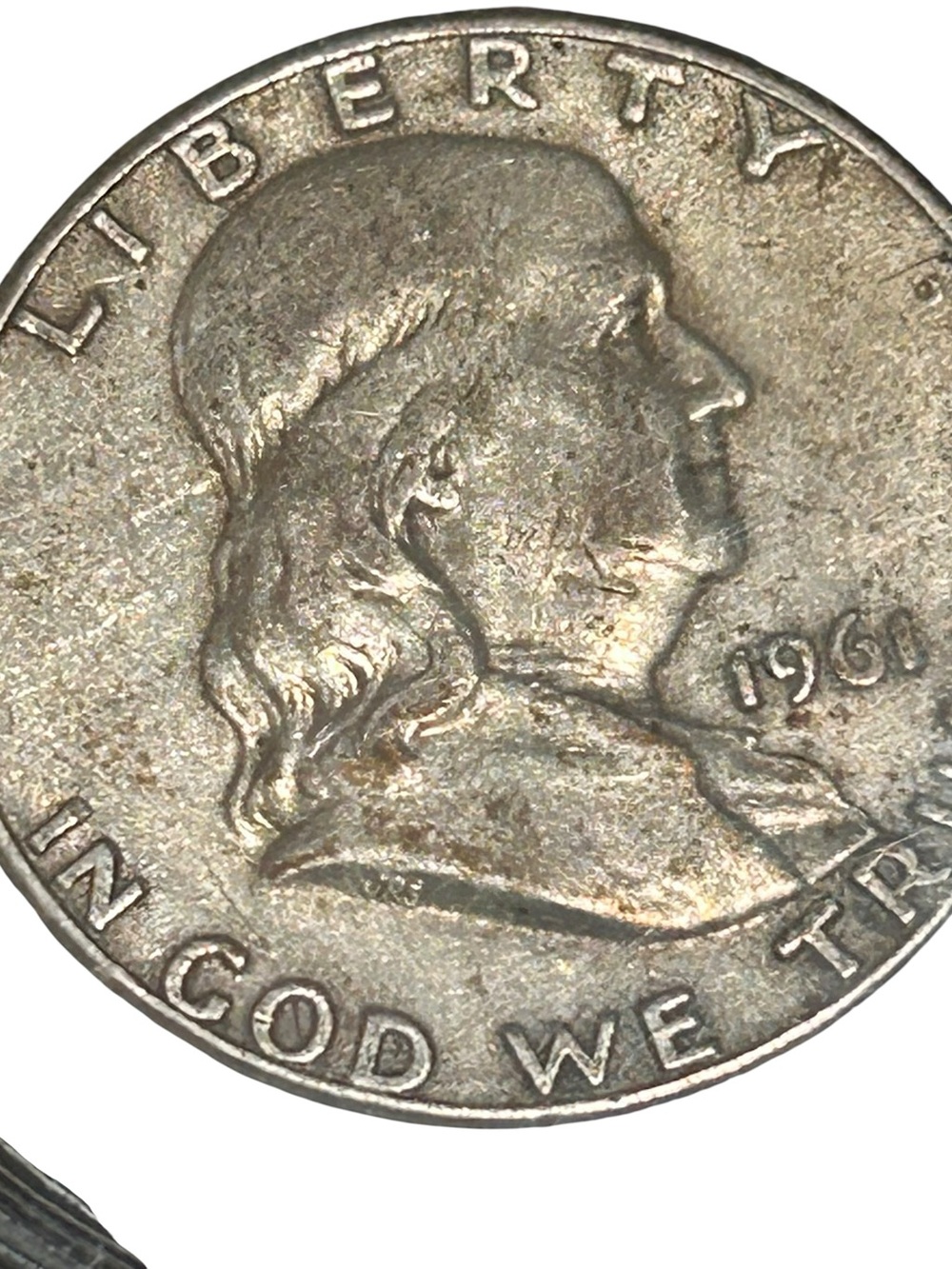 1961-D Franklin Half Dollar Silver Coin - Liberty In God We Trust - Picture 9 of 10